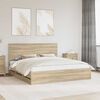 vidaXL Bed Frame with Drawer Sonoma Oak 200 x 200 cm Engineer Wood