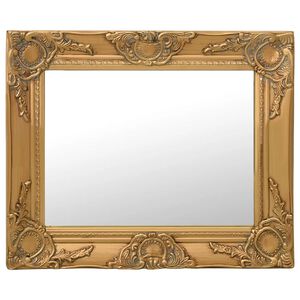 vidaXL Wall Mirror | Gold | Wood, glass, engineered wood | 50 x 40 cm