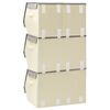 vidaXL Stackable Storage Box Set of 4 Pieces Fabric Grey & Cream