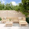vidaXL 7 Piece Garden Lounge Set Solid Wood Pine