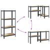 vidaXL 4-Layer Storage Shelves 2 pcs Anthracite Steel&Engineered Wood