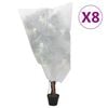 vidaXL Plant Fleece Covers with Drawstring 8 pcs 70 g/m&sup2; 0.8x1 m