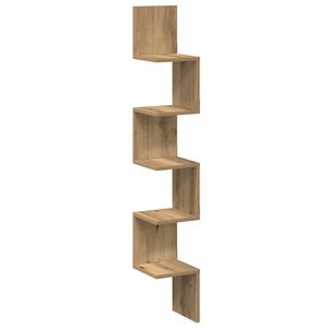 vidaXL Wall Corner Shelf Artisan Oak 20x20x127.5 cm Engineered Wood