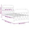 vidaXL Metal Bed Frame without Mattress with Footboard White 100x200cm