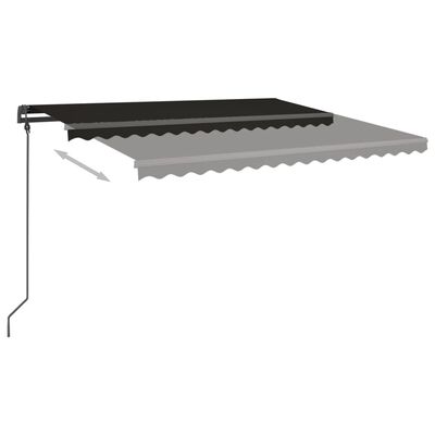 vidaXL Manual Retractable Awning with LED 5x3.5 m Anthracite