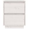vidaXL Bedside Cabinet White 40x35x50 cm Solid Wood Pine
