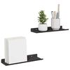 vidaXL Wall Shelf with Shelf Wall-mounted 2 pcs Black 30 x 9 x 2.5 cm