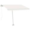 vidaXL Manual Retractable Awning with LED 300x250 cm Cream