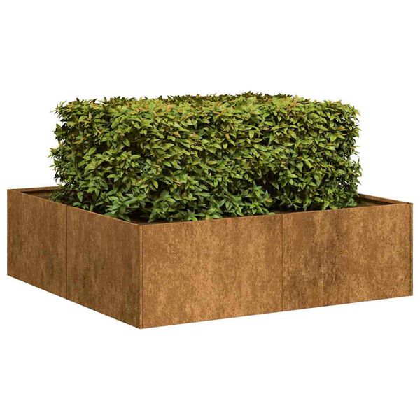 vidaXL Planter Rusty 100x100x30 cm Weathering Steel