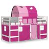 vidaXL Kids' Loft Bed with Tunnel without Mattress Pink 80x200cm