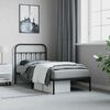 vidaXL Metal Bed Frame without Mattress with Headboard Black 90x200cm