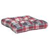 vidaXL Pallet Cushions 3 pcs Red Check Pattern Fabric