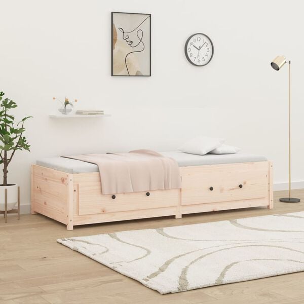 vidaXL Day Bed without Mattress 75x190 cm Small Single Small Single Solid Wood Pine