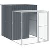 vidaXL Chicken Cage with Run Anthracite 165x863x181 cm Galvanised Steel