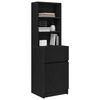 vidaXL Bedside Cabinet Black 39x35x125 cm Engineered Wood