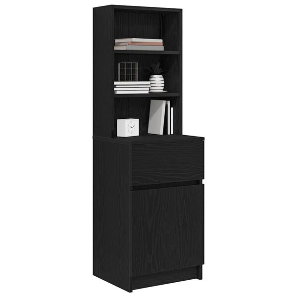 vidaXL Bedside Cabinet Black 39x35x125 cm Engineered Wood