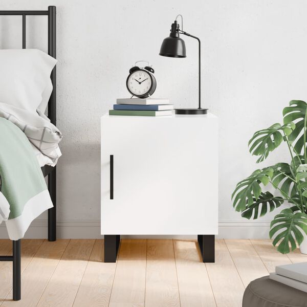 vidaXL Bedside Cabinet High Gloss White 40x40x50 cm Engineered Wood