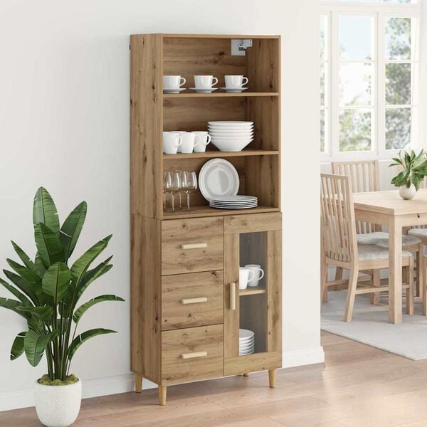 vidaXL Highboard Artisan Oak 69.5 x 34 x 180 cm Engineered Wood