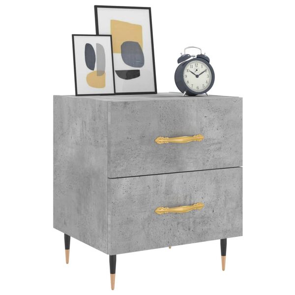 vidaXL Bedside Cabinet Concrete Grey 40x35x47.5 cm Engineered Wood