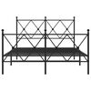 vidaXL Metal Bed Frame without Mattress with Footboard Black 120x200cm
