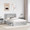 vidaXL Storage Bed Concrete Grey 140 x 190 cm Engineered Wood
