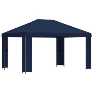 vidaXL Gazebo 4 x 3 m Blue Polyester and Steel 190 gsm