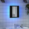 vidaXL LED Bathroom Mirror Cabinet Black Oak 40x12x45 cm Engineered Wood