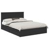 vidaXL Storage Bed with Headboard Black 140 x 190 cm Engineered Wood