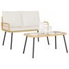 vidaXL Garden Dining Set 2 pcs Natural Poly Rattan