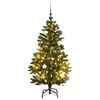 vidaXL Artificial Hinged Christmas Tree 150 LEDs & Ball Set 120 cm