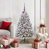 vidaXL Artificial Christmas Tree Green and White 120 cm PVC and Metal