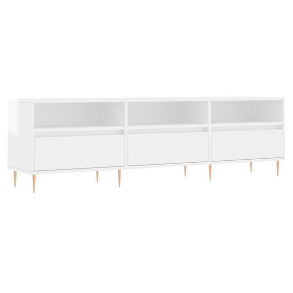 vidaXL TV Cabinet High Gloss White 150x30x44.5 cm Engineered Wood