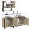 vidaXL 3 Piece Bathroom Furniture Set Sonoma Oak Engineered Wood