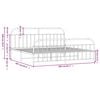 vidaXL Metal Bed Frame without Mattress with Footboard White 200x200cm