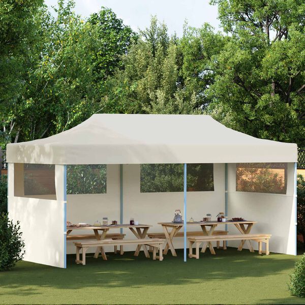 vidaXL Party Tent Folding Cream 291 x 580 x 315 cm Oxford Fabric