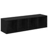 vidaXL TV Cabinet Set 4 pcs Black 37 x 37 x 142.5 cm Engineered Wood