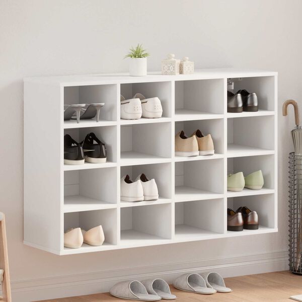 vidaXL Shoe Cabinet with Shelf White 103 x 30 x 67 cm Engineered Wood