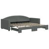 vidaXL Daybed with Trundle without Mattress Dark Grey 90x190 cm Single