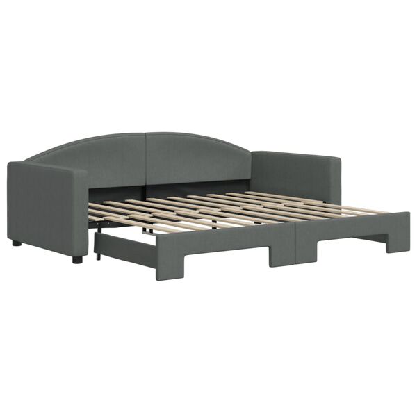 vidaXL Daybed with Trundle without Mattress Dark Grey 90x190 cm Single