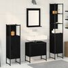 vidaXL Bathroom Furniture Set with Shelf 4 pcs Black Engineered wood