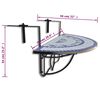 vidaXL Hanging Balcony Table Blue and White Mosaic