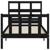 vidaXL Bed Frame without Mattress Black Small Single Solid Wood Pine