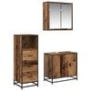 vidaXL Bathroom Furniture Set with Door 3 pcs Old Wood Engineered Wood