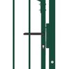 vidaXL Fence Gate with Spikes Steel 104x109.5 cm Green