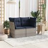 vidaXL Garden Sofa with Cushion Grey 124 x 62 x 69 cm Poly Rattan
