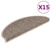 vidaXL Stair Mats Self-adhesive Sisal-Look 15 pcs 65x21x4 cm Dark Beige
