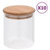 vidaXL Storage Glass Jars with Bamboo Lid 10 pcs 600 ml