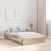 vidaXL Storage Bed Frame Sonoma Oak 120 x 190 cm Engineered Wood
