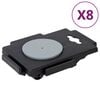 vidaXL Moving Dollies with 8 Wheels 8 pcs Black Polypropylene 150 kg
