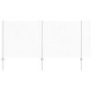 vidaXL Chainlink Fence with Post 10 x 1 m Galvanised Steel Silver Mesh